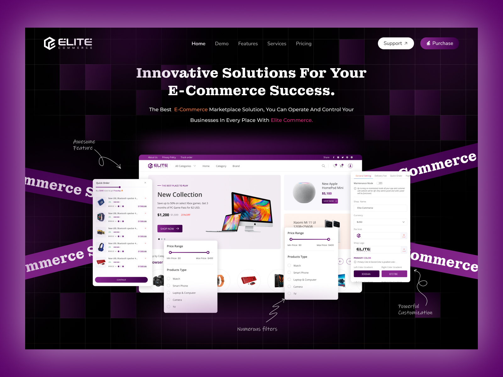 Elite Commerce Portfolio Project Screenshot